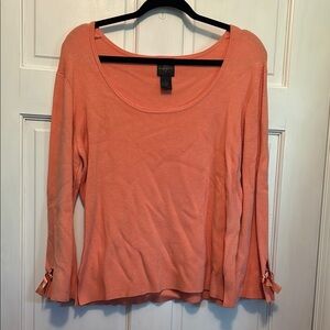 Tailor B. Moss Orange Pink Fitted Sleeve Blouse